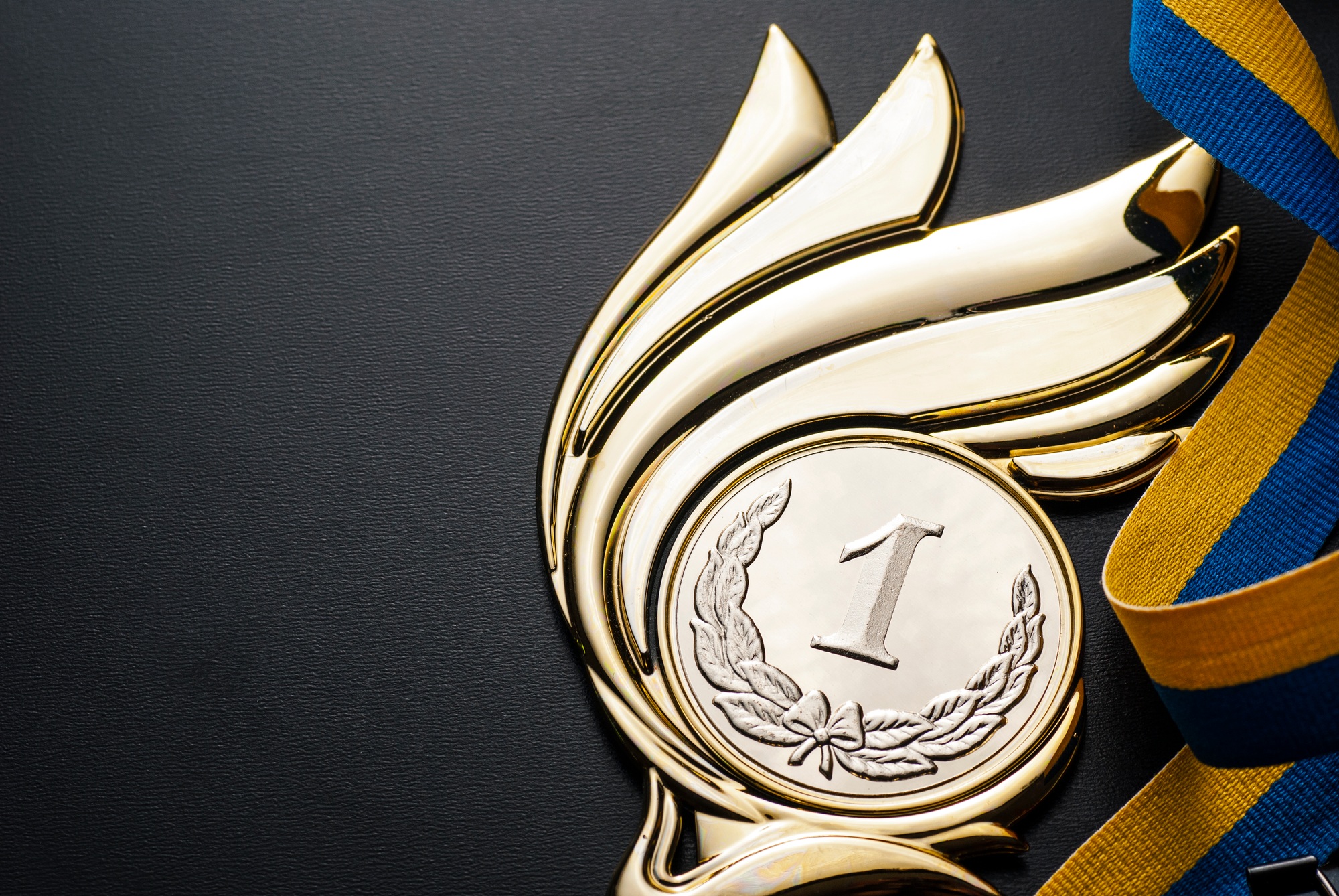 Champions gold trophy medal award